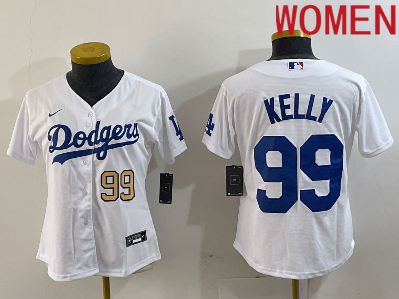 Women Los Angeles Dodgers 99 Kelly White 2024 Nike Game MLB Jersey style 3